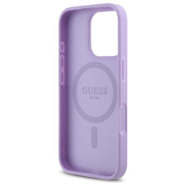 Guess Saffiano MagSafe-etui til iPhone 16 Pro Max, lilla