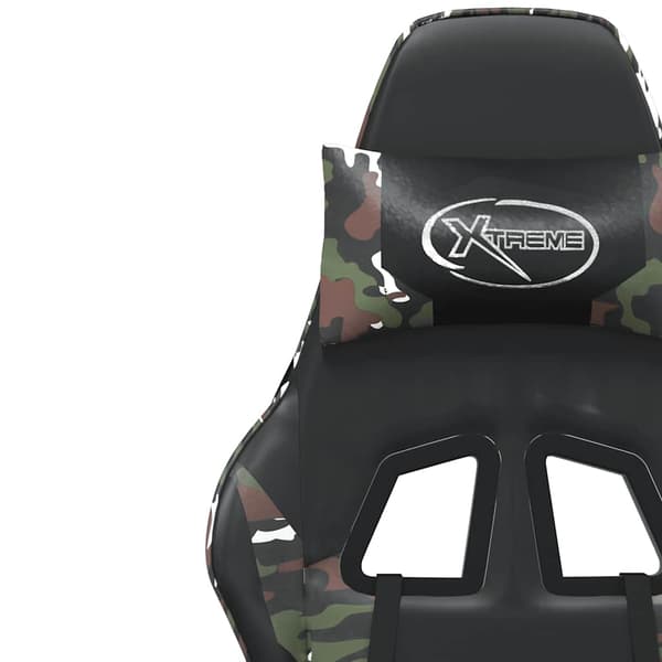 vidaXL massage-gamingstol, sort og camouflage, kunstlæder