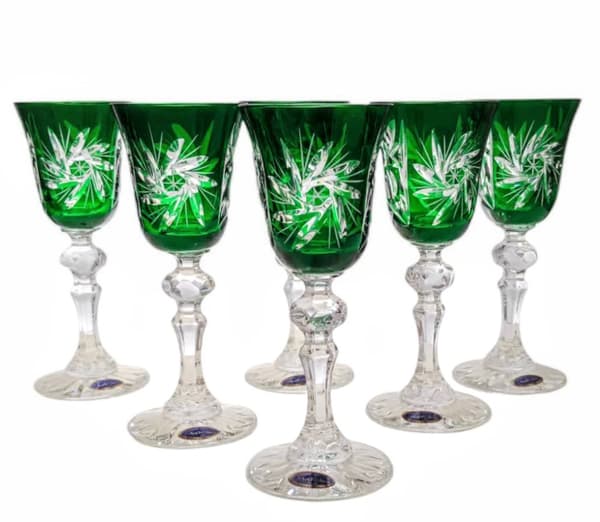 Smaragdkrystal likørglas 60ml Olive Grinder 6 stk.
