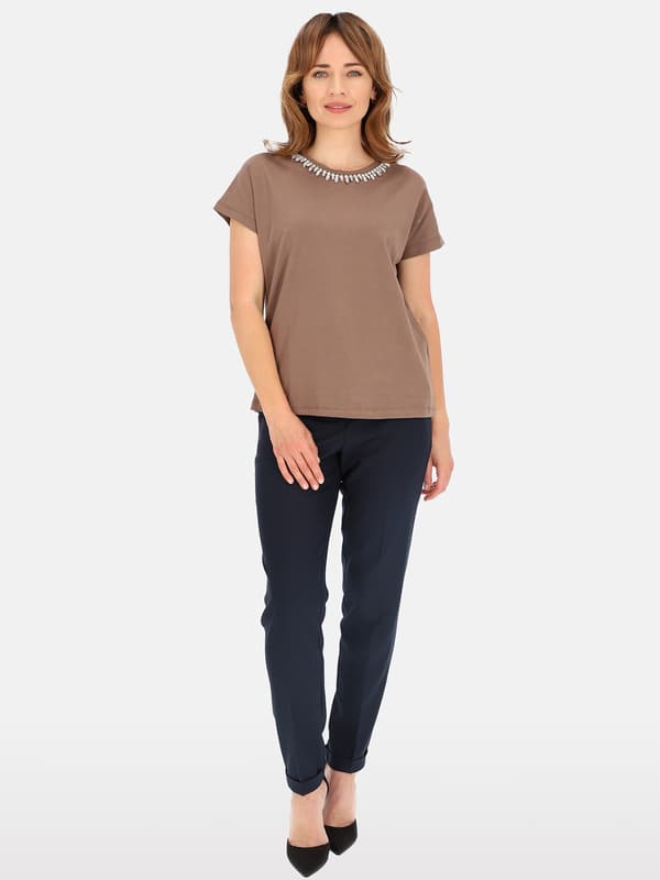 ELEGANT DAMBLUS I BOMULL MED HALSBAND