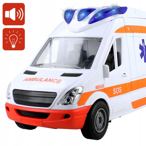 [paczb] Ambulanssi + paarit Ambulanssi moottoroidulla ääni-LED-valolla Z3170