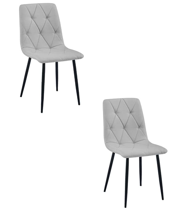 LIBRA stol - ljusgrått tyg / svarta ben x 2