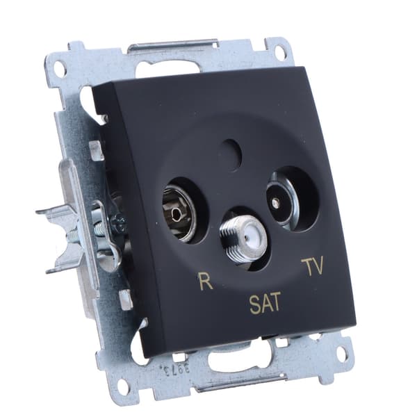 R-TV-SAT antennestik, terminal/terminering (modul), matsort Simon54