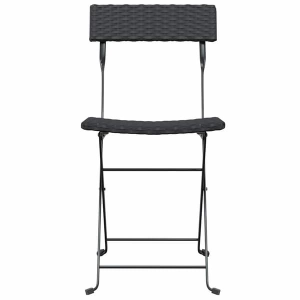vidaXL foldbare bistrostole, sæt med 2, sort, polyrattan og stål