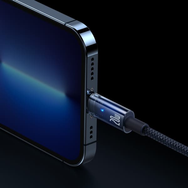 Explorer-sarjan USB-C-kaapeli iPhone Lightning 20W 1m Sininen