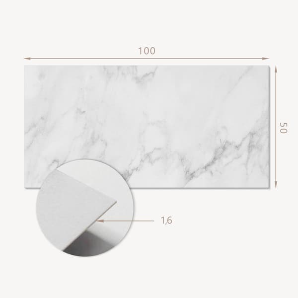 Selvklæbende vinylpanel med tryk 100x50 cm marmoroverflademønster