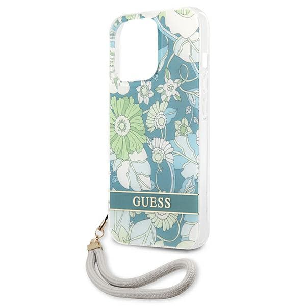 Guess Blommigt Remfodral till iPhone 13 Pro Max, Grönt