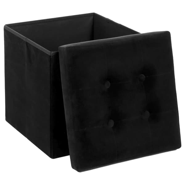Adaline Svart quiltad puff 38x38 cm