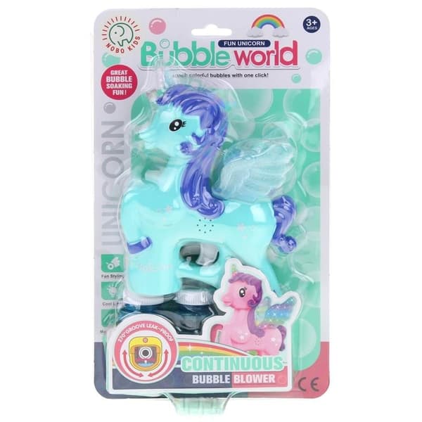Bubbelpistol, Bubbelmaskin, Enhörningshäst - Blå
