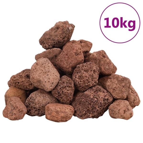 vidaXL Vulkansten, 10 kg, Röd, 3-5 mm