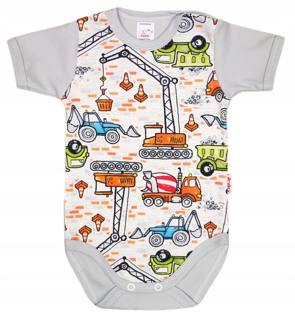 Kortärmad bodysuit 100% bomull excavators r 104 klekle
