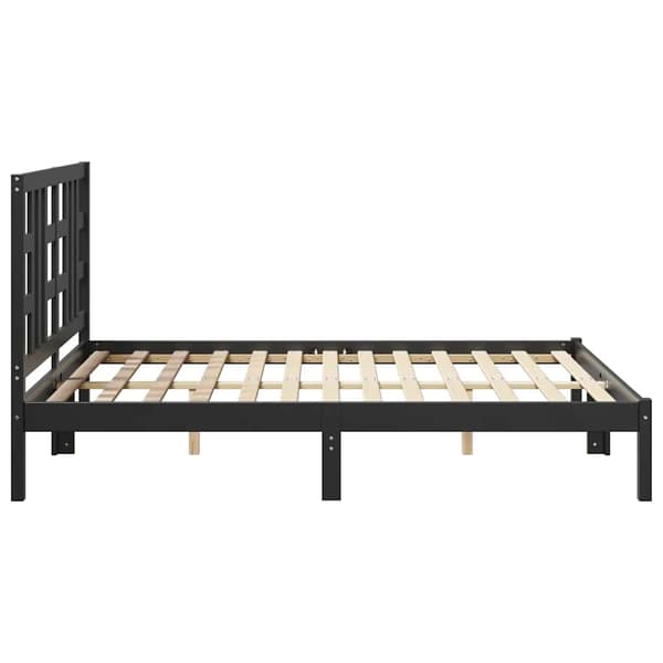 vidaXL sengestel sort massivt træ 140x190 cm