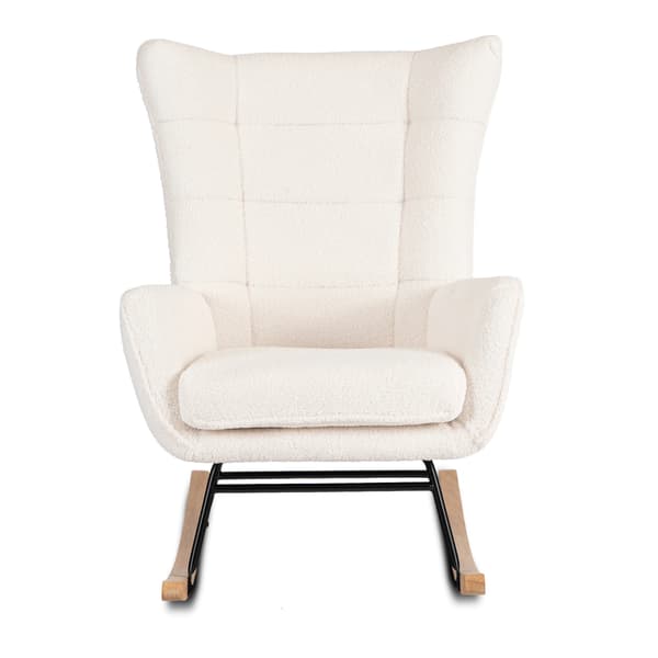 JACKSON Wingback Gyngestol Cremefarvet Bouclé/Moderne Eg