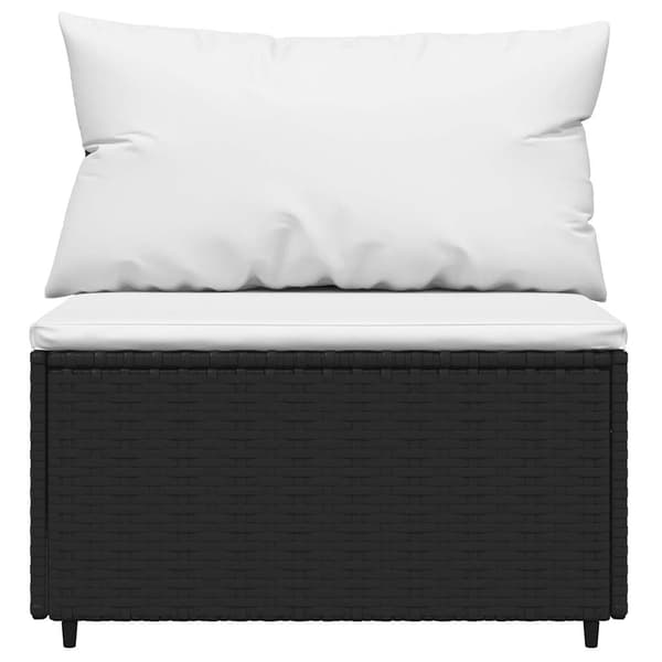 vidaXL sofacenter med hynder sort polyrattan