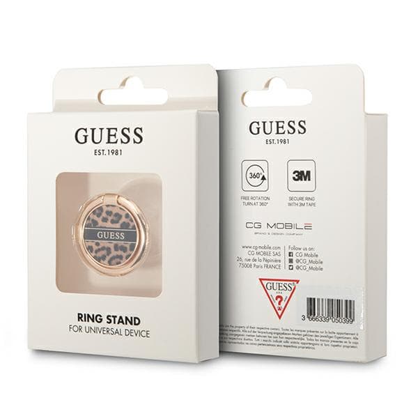 Guess MagSafe -sormusteline leopardikuviolla, ruskea