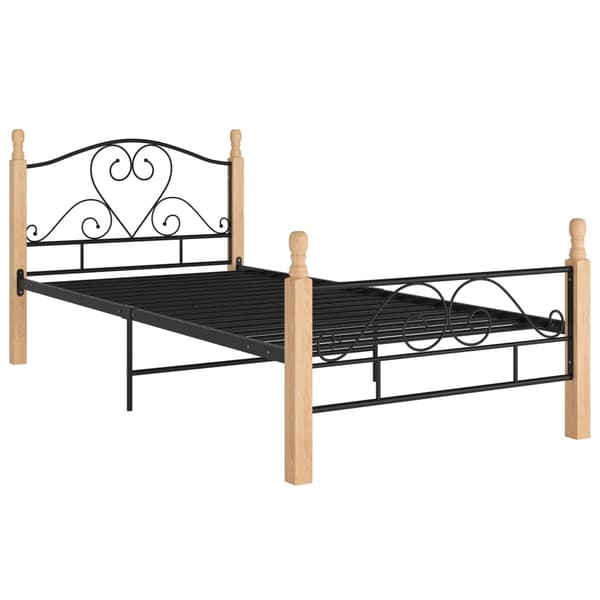 vidaXL sengestel sort metal 90 x 200 cm