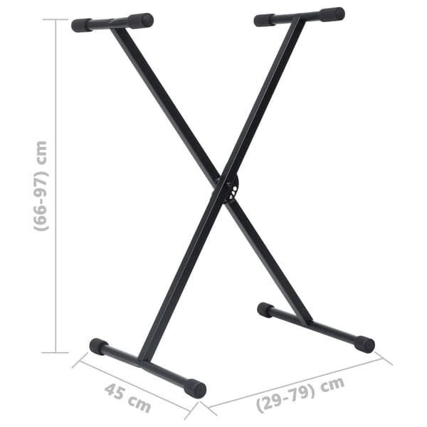 vidaXL keyboardstativ med skammel, sort