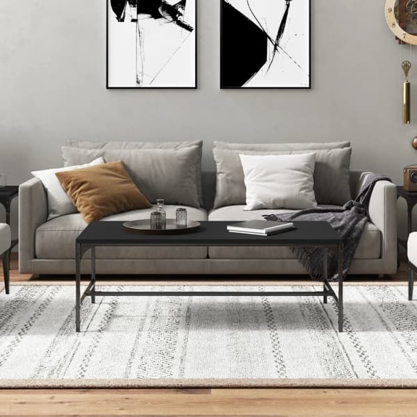 vidaXL sofabord, sort, 100x50x35 cm, træbaseret materiale