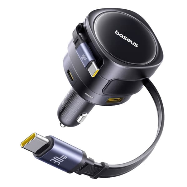 Biloplader med udtrækkelige kabler USB-C USB-A 90W
