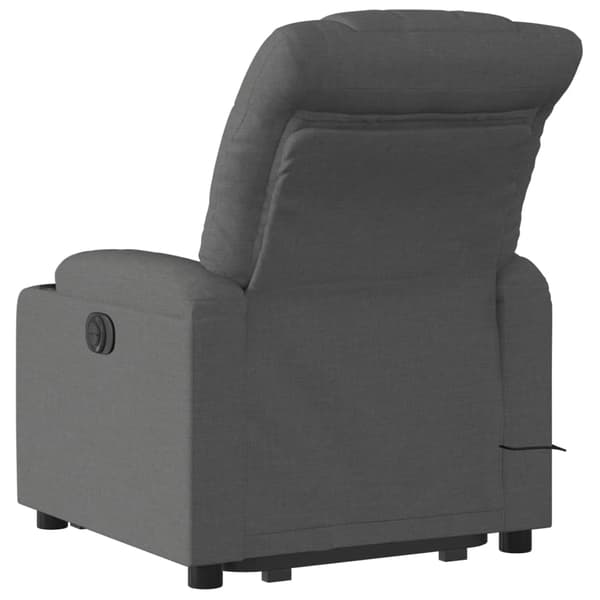 vidaXL Lyftbar massagefåtölj mörkgrå tyg