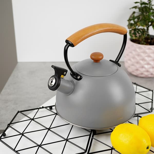 Kedel med fløjte, stål, grå, TRÆ, 2,9 l