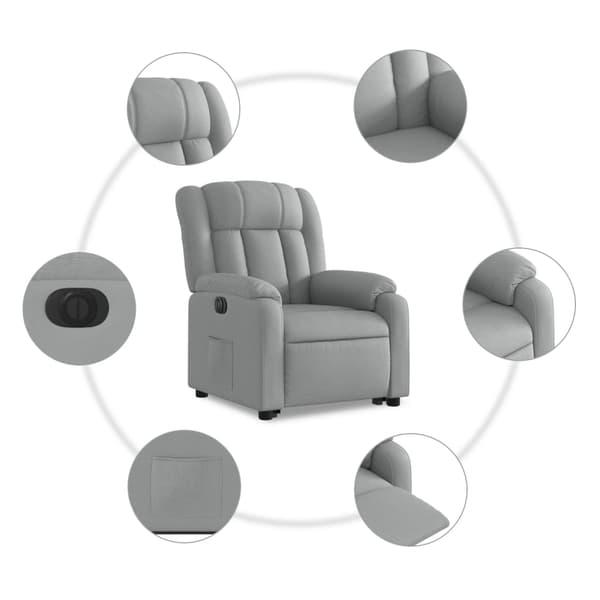 vidaXL Elektrisk lyftande massagefåtölj ljusgrå