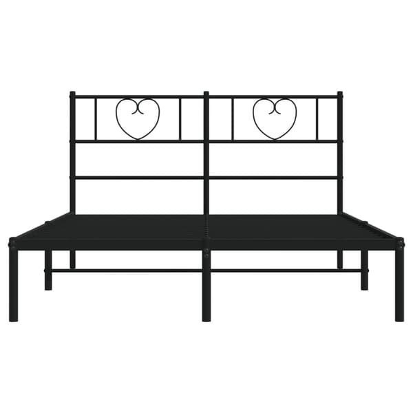vidaXL metalsengestel med hovedgærde sort 140x190 cm