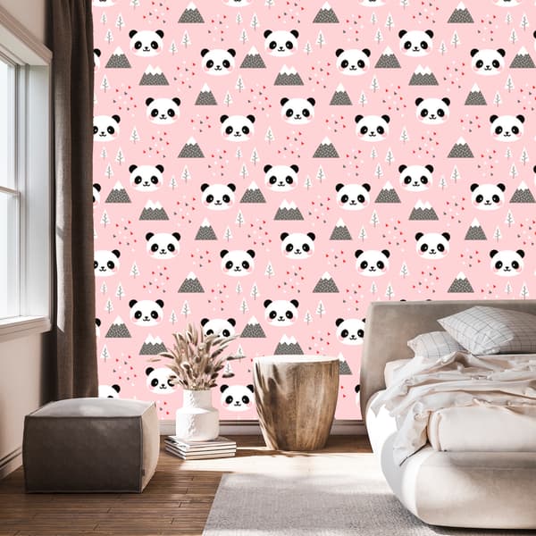 Panda tapet til stue og soveværelse 50x1000 cm