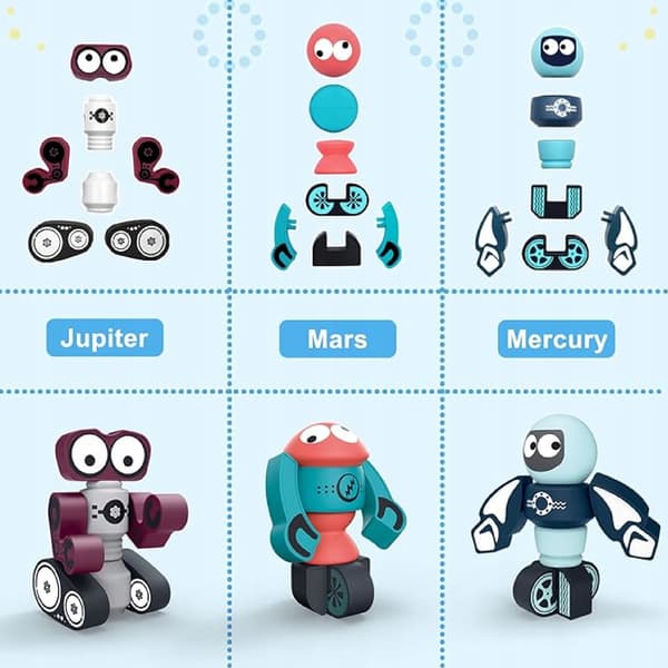 Magnetiska klossar för barnrobotar 21 delar rymdkul