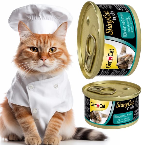 GimCat ShinyCat i gelé - kødfoder kylling og rejer 70g