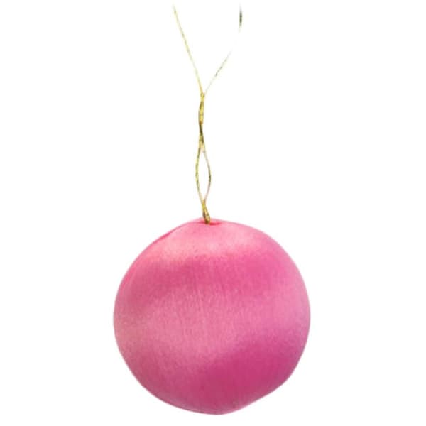 Sæt med 12 lyserøde satin silkekugler, 2 cm diameter