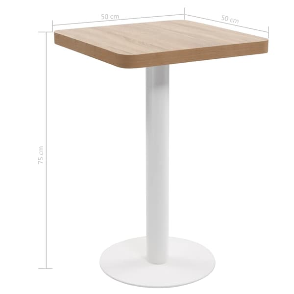 vidaXL bistrobord lysebrunt 50x50 cm MDF