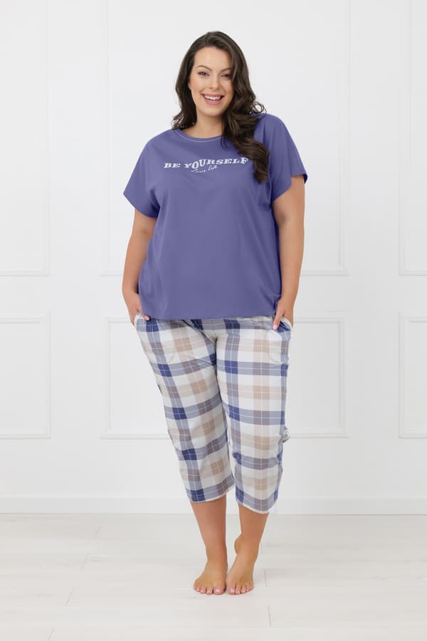 Kortärmad dampyjamas, 3/4-byxor Rima S