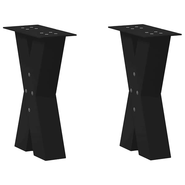 vidaXL sofabordsben, 2 stk., sort, 28x(42-43) cm, stål