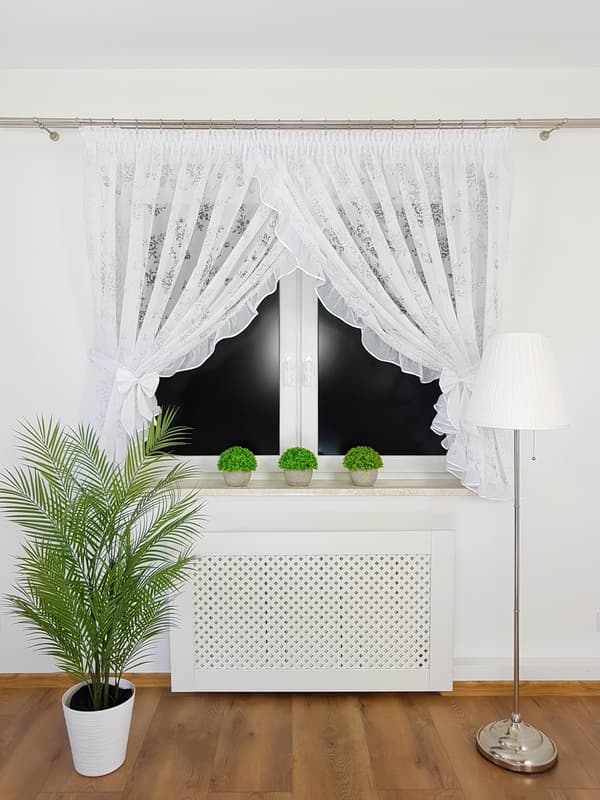 Färdig gardin med devore-mönster 300x155cm