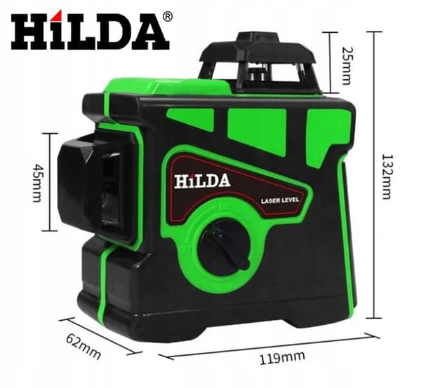 HILDA 3D PRO 360 PLANLASER NIVÅKRYSSLASER GRÖN