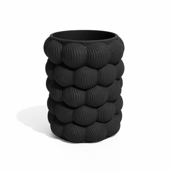 Dekorativ sort vase, strukturel, moderne designerskulptur