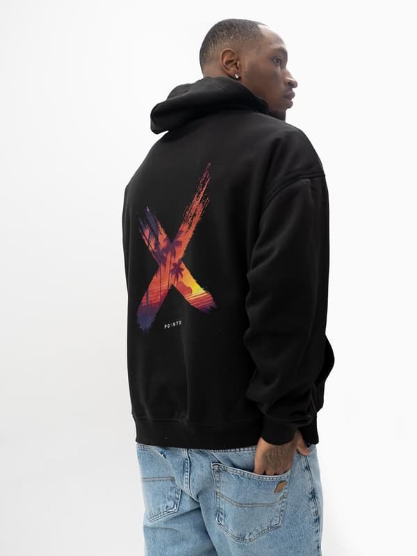 Point X Vice Herre Oversized Hættetrøje Sort XL