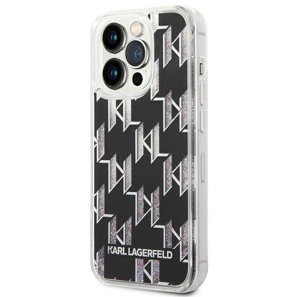 Karl Lagerfeld KLHCP14LLMNMK iPhone 14 Pro 6,1" hårdt cover sort/sort Liquid Glitter Monogram