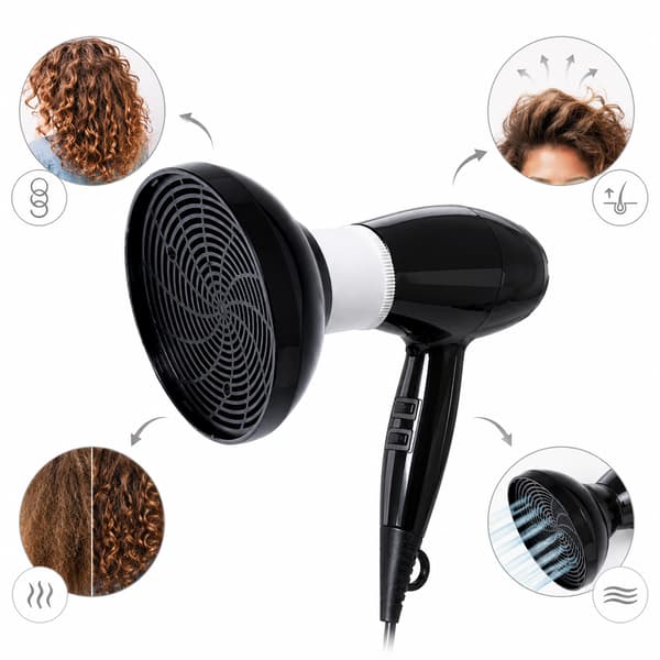 Universal hårtørrerdiffuser til tørring og styling af krøllet hår
