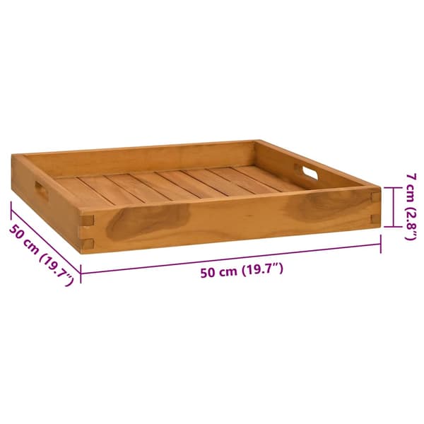 vidaXL Bricka, 50x50 cm, massivt teakträ