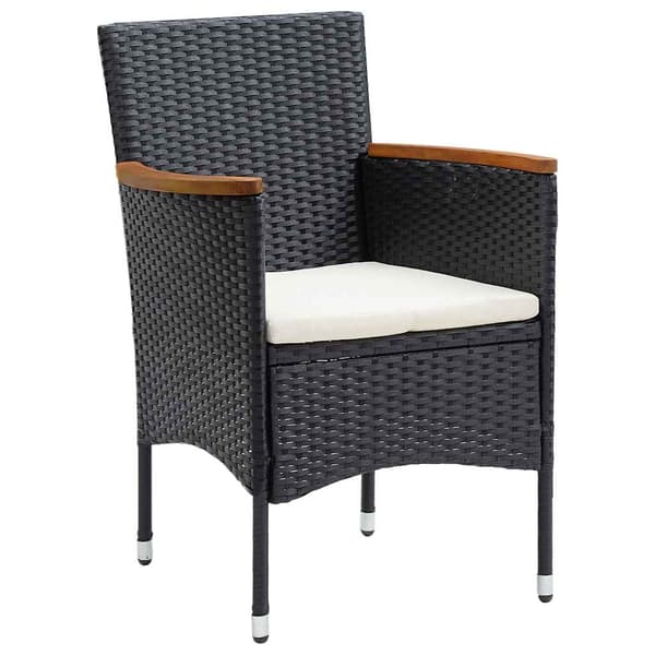vidaXL havestole, sæt med 4, polyrattan, sort