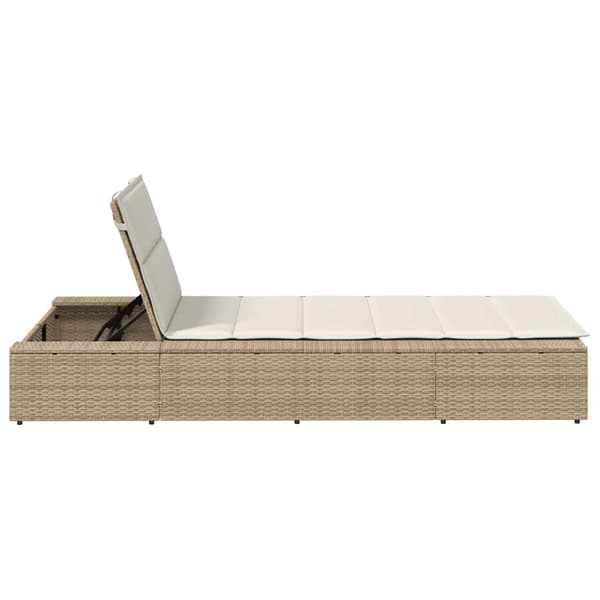 vidaXL solseng med flydende hynde beige polyrattan
