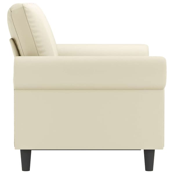 vidaXL 2-sitssoffa krämfärgad 120 cm konstläder