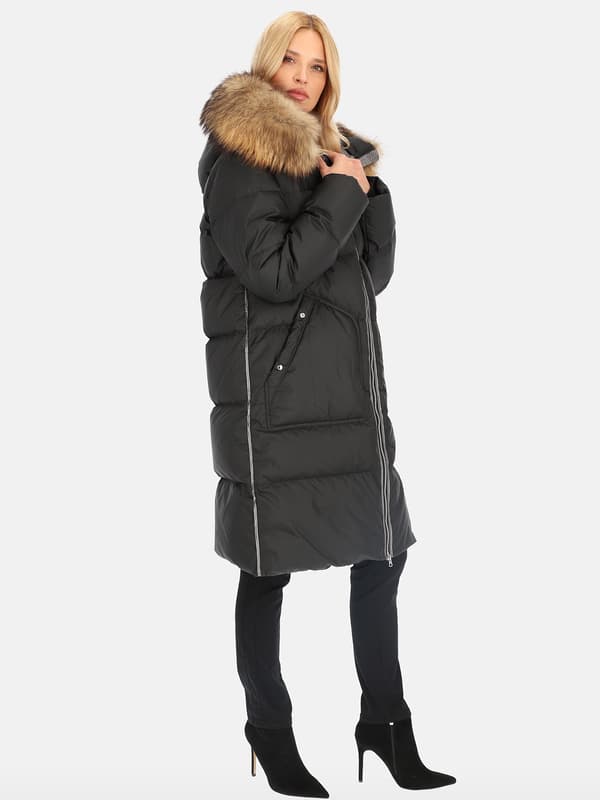 ELEGANT DAMEDUNSJAKKE MED KONTRASTFOLDERE
