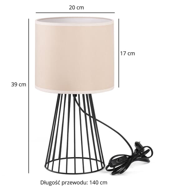 Tornado ASBG-lampa, beige sammet