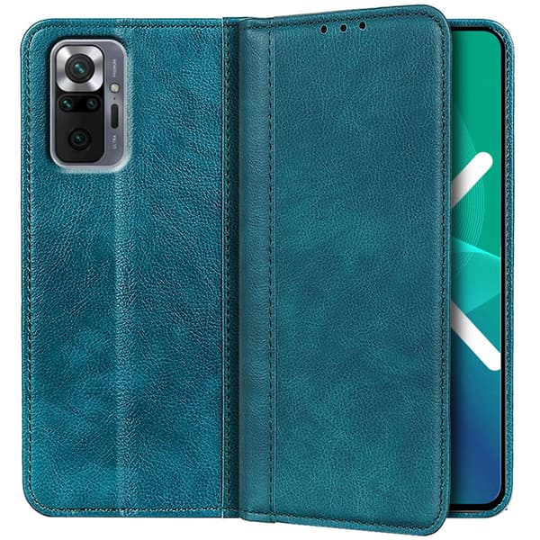 Etui til Xiaomi Redmi Note 10 Pro, Pung i Litchi-læder, grøn
