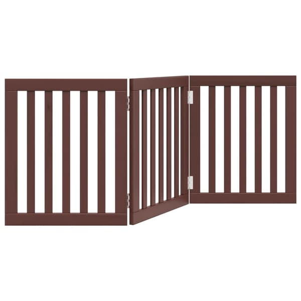 vidaXL foldbar hundegitter, 3 paneler, brun, 150 cm