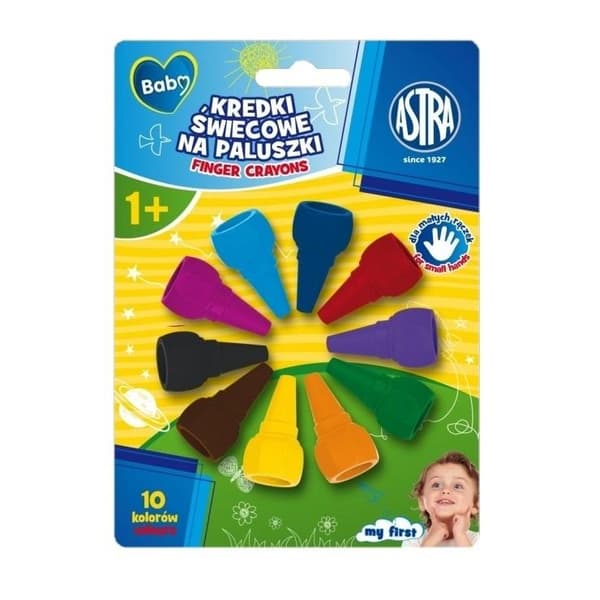 ASTRA 10-farvede fingerkridt