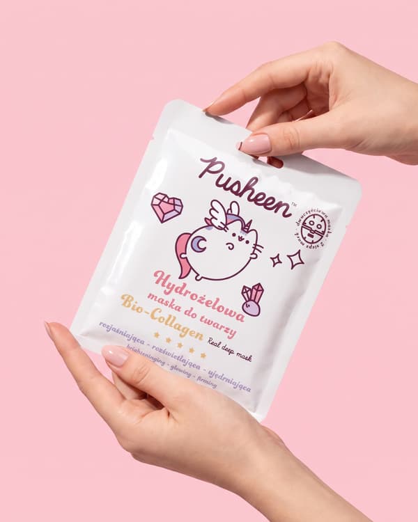 PUSHEEN Lysnende og opstrammende hydrogel ansigtsmaske